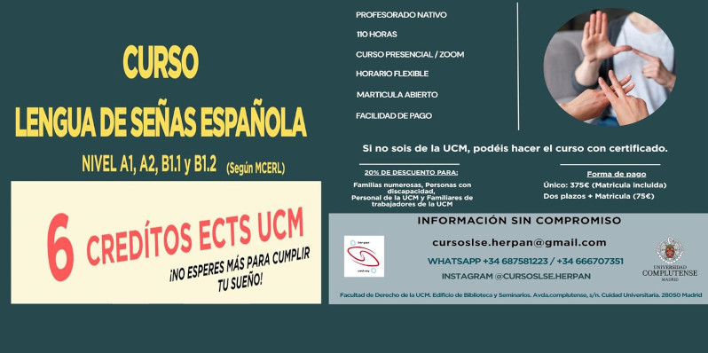 Asignatura de Lengua de Señas española- 6 créditos ECTS -Cursos 2025-2026